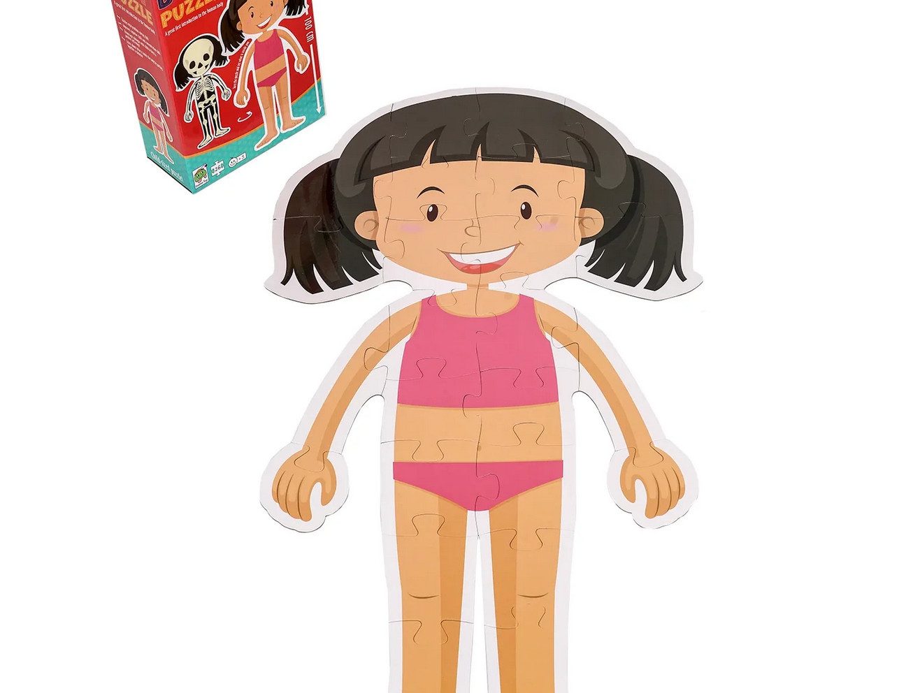 Barbo Toys Puzzle XXL Doppelseitiges Puzzle (Körper & Skelett), 26 Puzzleteile, 100 cm Länge, Große, robuste Teile, Perfekt für visuelle Wahrnehmung