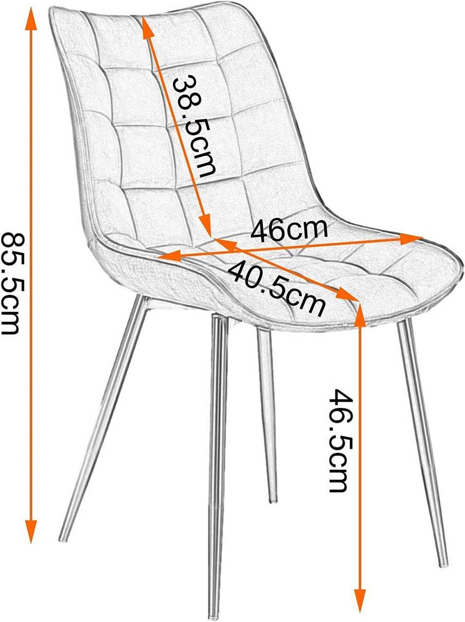 Stuhl, Samt St), (6 Woltu Polsterstuhl aus Küchenstuhl Design 4-Fußstuhl