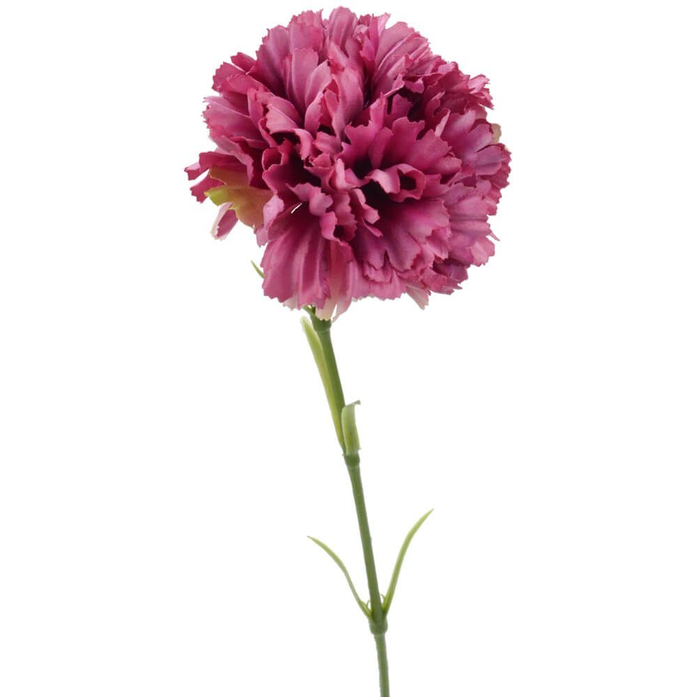 Kunstblume Nelken künstlich Blumen 1 Stk ca 52 cm lila Nelken, matches21 HOME & HOBBY, Höhe 52 cm, Indoor | Kunstblumen