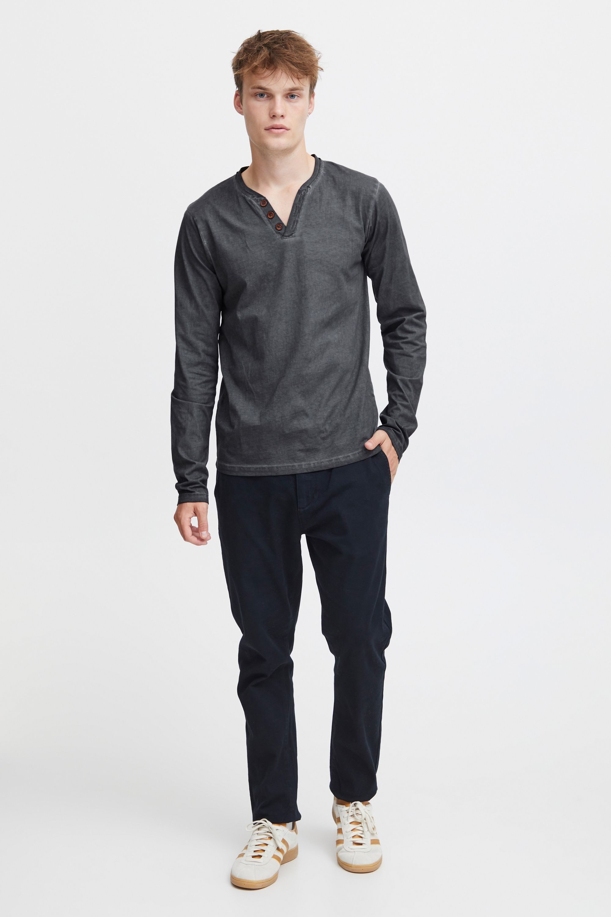 !Solid Langarmshirt SDTinox Langarmshirt mit V-Ausschnitt günstig online kaufen