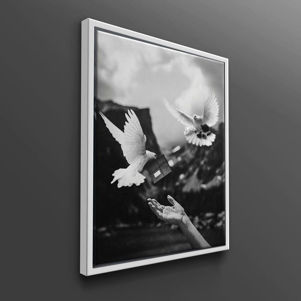 DOTCOM Wandbilder CANVAS Rahmen schwarzer Leinwandbild, Moderne DOTCOMCANVAS® von