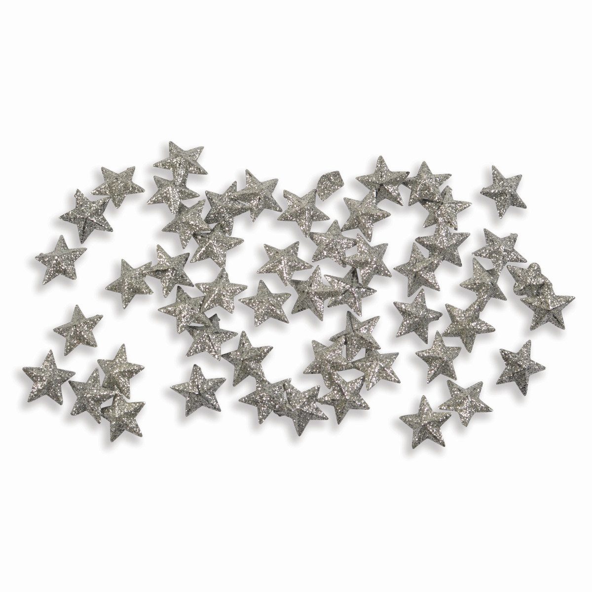 RIFFELMACHER & WEINBERGER Christbaumschmuck Streudeko Sterne, 1,5 cm, 50 Stück, Silber Kuns