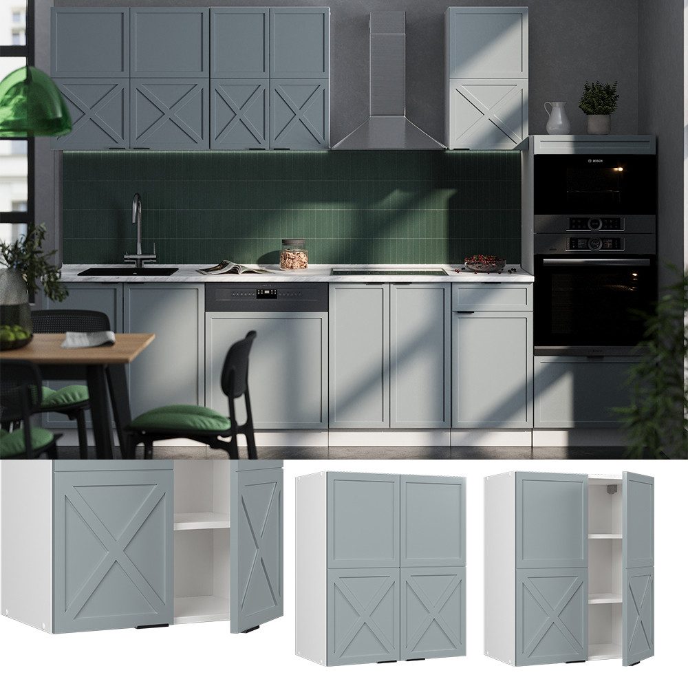 Vicco Hängeschrank Fame-Line, Hellblau-grau/Weiß, 60 cm günstig online kaufen