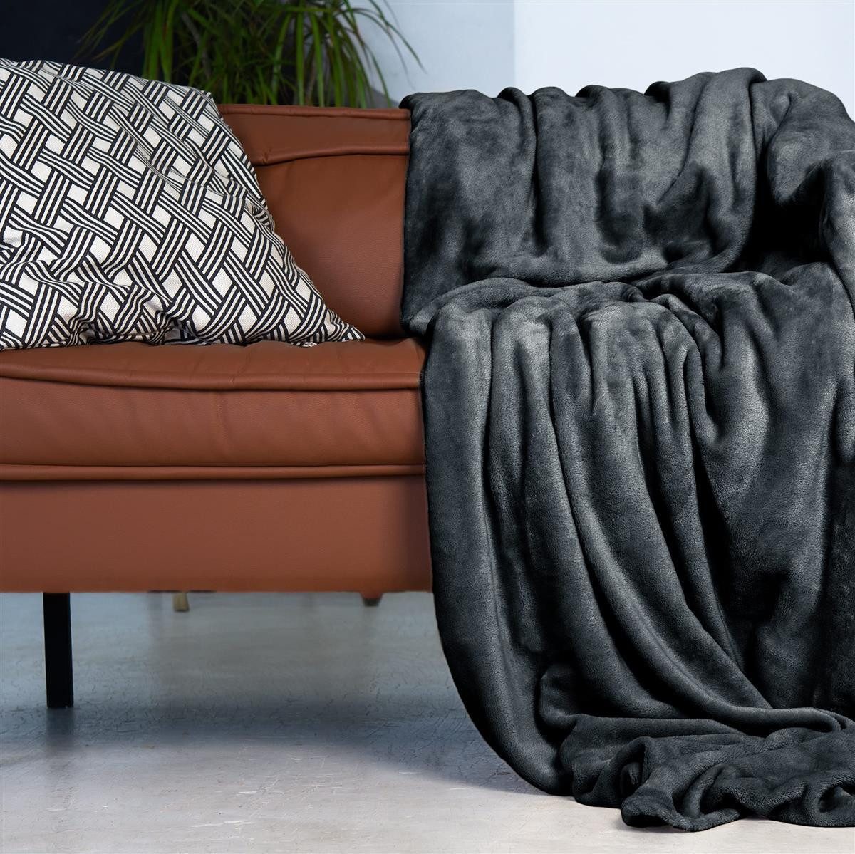 Wohndecke Kuscheldecke verschiedene Größen Farben, Gräfenstayn, warme Wolldecke, Sofadecke & Tagesdecke - Überwurf Sofa, Couch – Bild 5 von 5