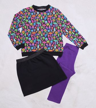 coolismo Sweatrock Mädchen Rock Sweat unifarben mit elastischem Glitzer-Bund Baumwolle, Made in Europa