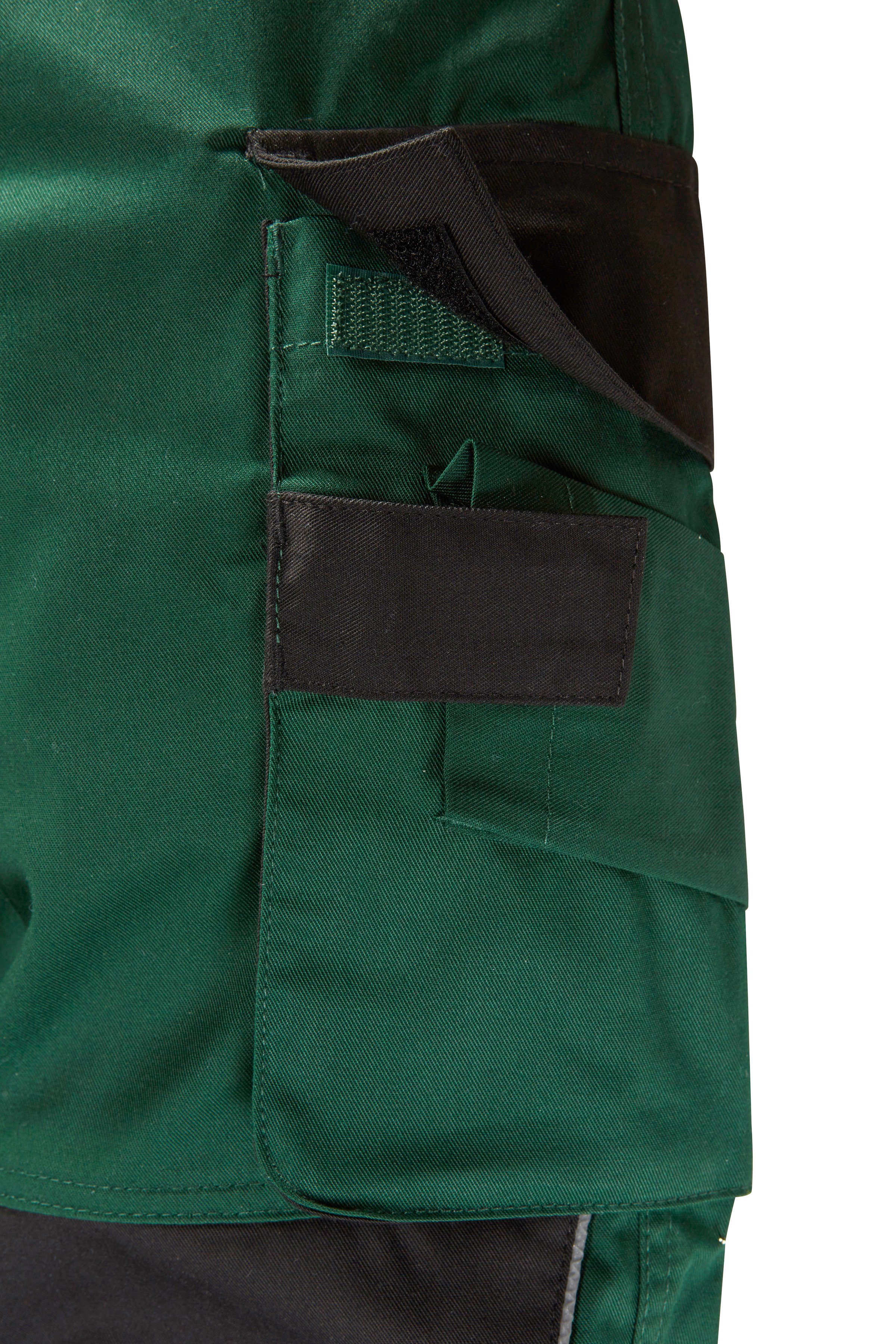 safety& more mit Arbeitshose Pull grün-schwarz Knieverstärkung