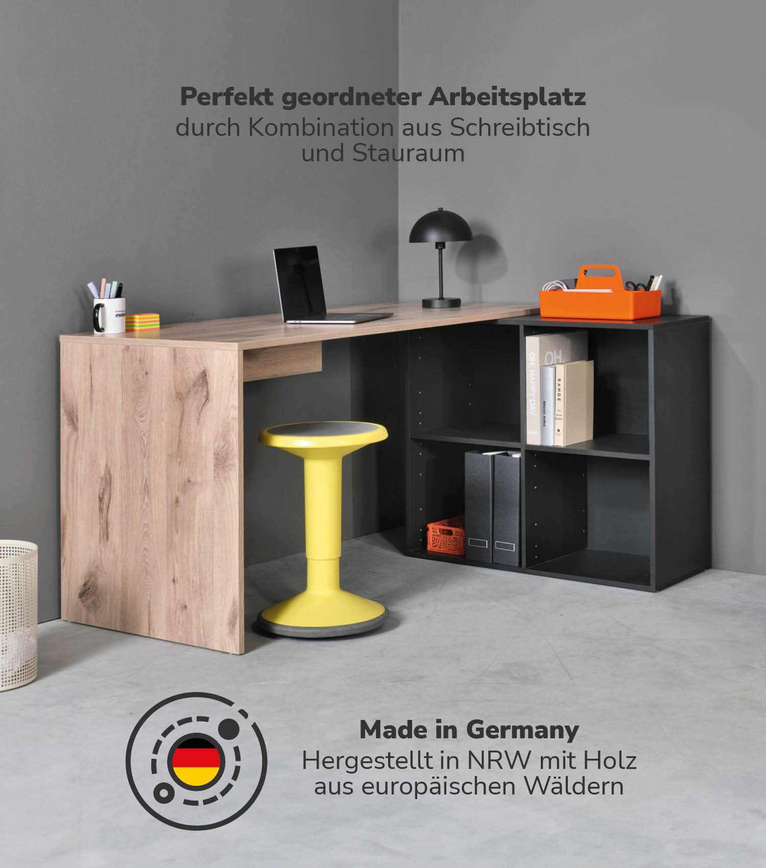 mokebo Eckschreibtisch Der Produktive (mit 4 günstig online kaufen