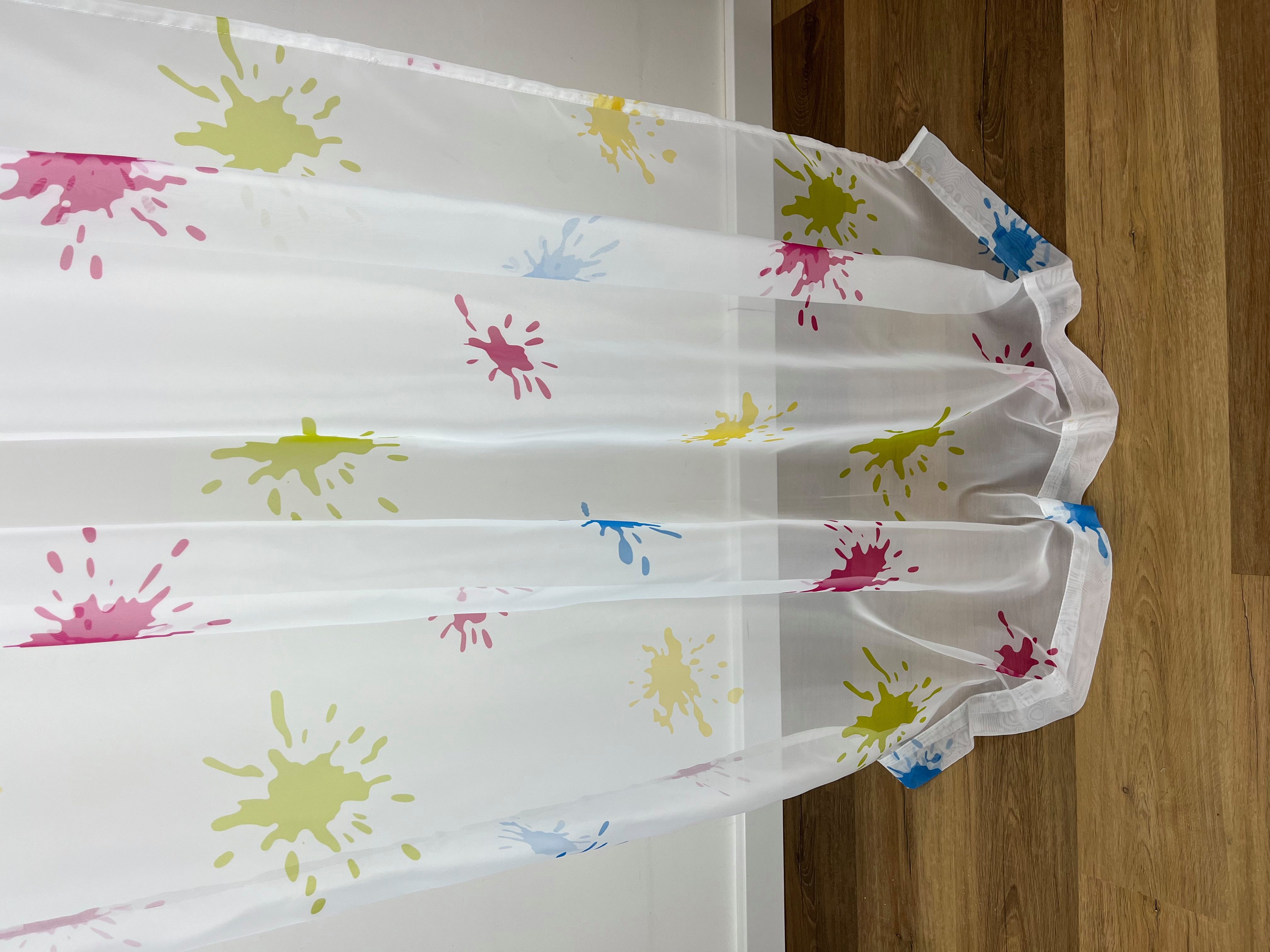 novumfix Meterware Kleckse, Voile mit bunten Farbklecksen, 290 cm hoch, hal günstig online kaufen