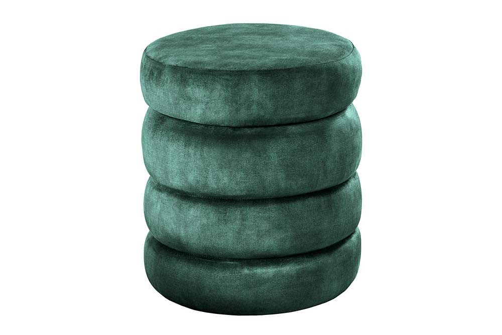riess-ambiente Polsterhocker VOGUE 40cm grün - Samt, mit Stauraum, gepolstert, rund, retro (Einzelartikel, 1 St), Eleganter Sitzhocker - ideal f. Ankleide, Flur, Wohnzimmer & Garderobe
