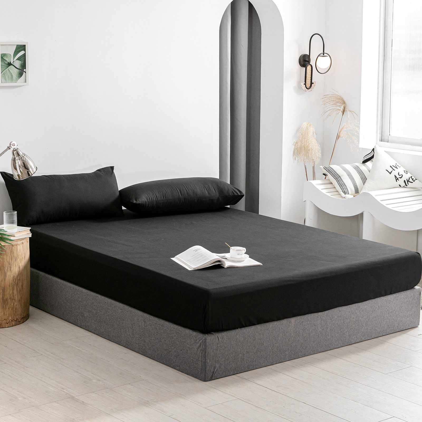 Good Nite Spannbettlaken Bettlaken, 30 cm Tief, Polyester, Weich, Atmungsaktiv, Waschbar, Gummizug: Rundum Elastisches Band, Für bett 90 x 200,Matratzen bis 30 cm Höhe, Elastisch, Rundumgummizug