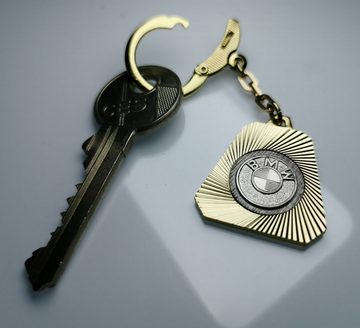 HR Autocomfort Schlüsselanhänger mit Gravur Schlüsselanhänger BMW Metall Anhänger Diamantschliff Lüfterrad orig. aus 1964