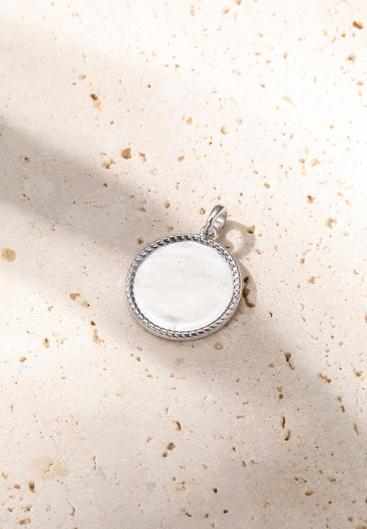 Hey Happiness Silberkette mit Anhänger Kreis/Oval/Rechteck, zur Auswahl, 925 Silber Geo Medaillon Anhänger mit Singapur Kette – Bild 3 von 4