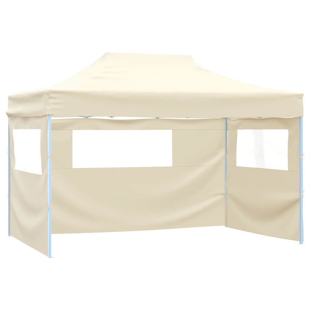 vidaXL Faltzelt, Zelt mit 3 Seitenteilen 3x4,5 m Creme