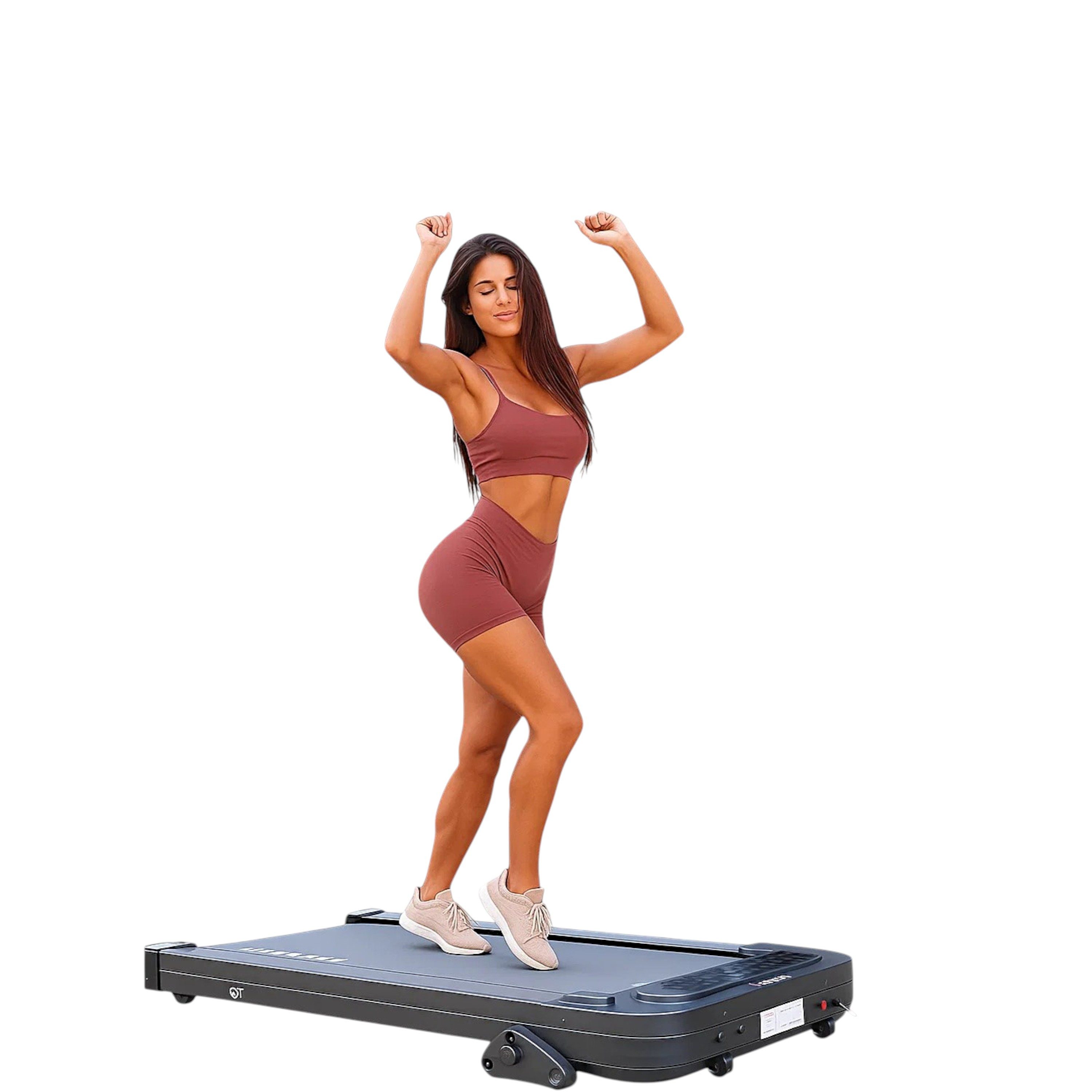 AsVIVA Laufband Walking Pad T25 – leise & kompakt mit Fernbedienung, Fitness-App-kompatibel (Kinomap, Zwift, Fitshow) via Bluetooth