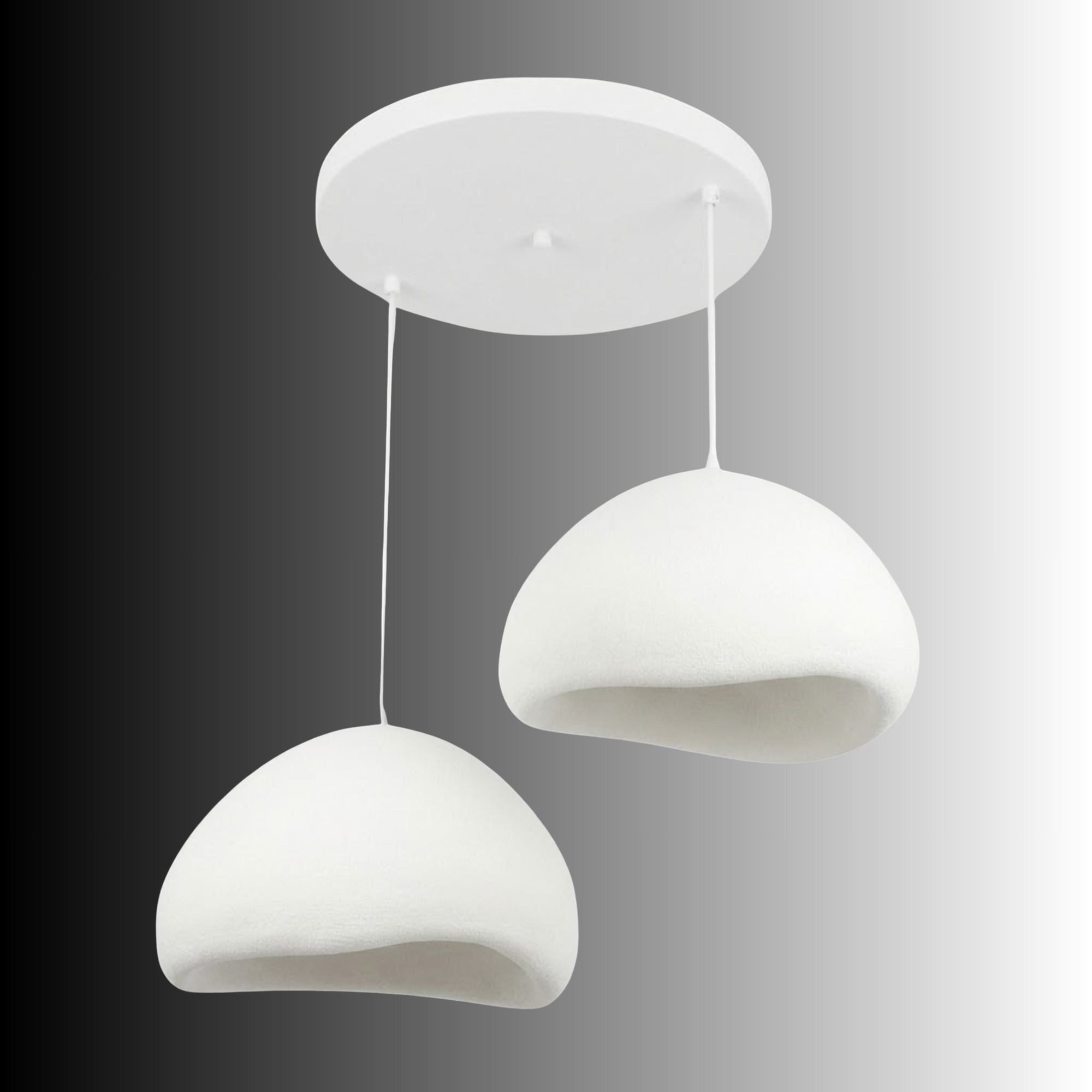 Opviq Kronleuchter Design Leuchte, Verstellbare Höhe 55,115, Abhängig vom Leuchtmittel, Design Pendelleuchte Weiß – Fiberglas-– 1-, 2- oder 3-flammig wählbar