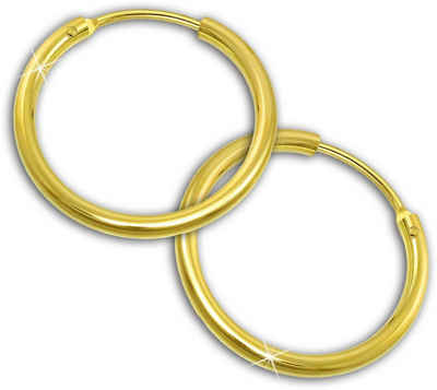 GoldDream Paar Creolen GoldDream Gold Ohrring Creolen 15mm (Creolen), Damen Creolen 333 Gelbgold - 8 Karat, Farbe: gold