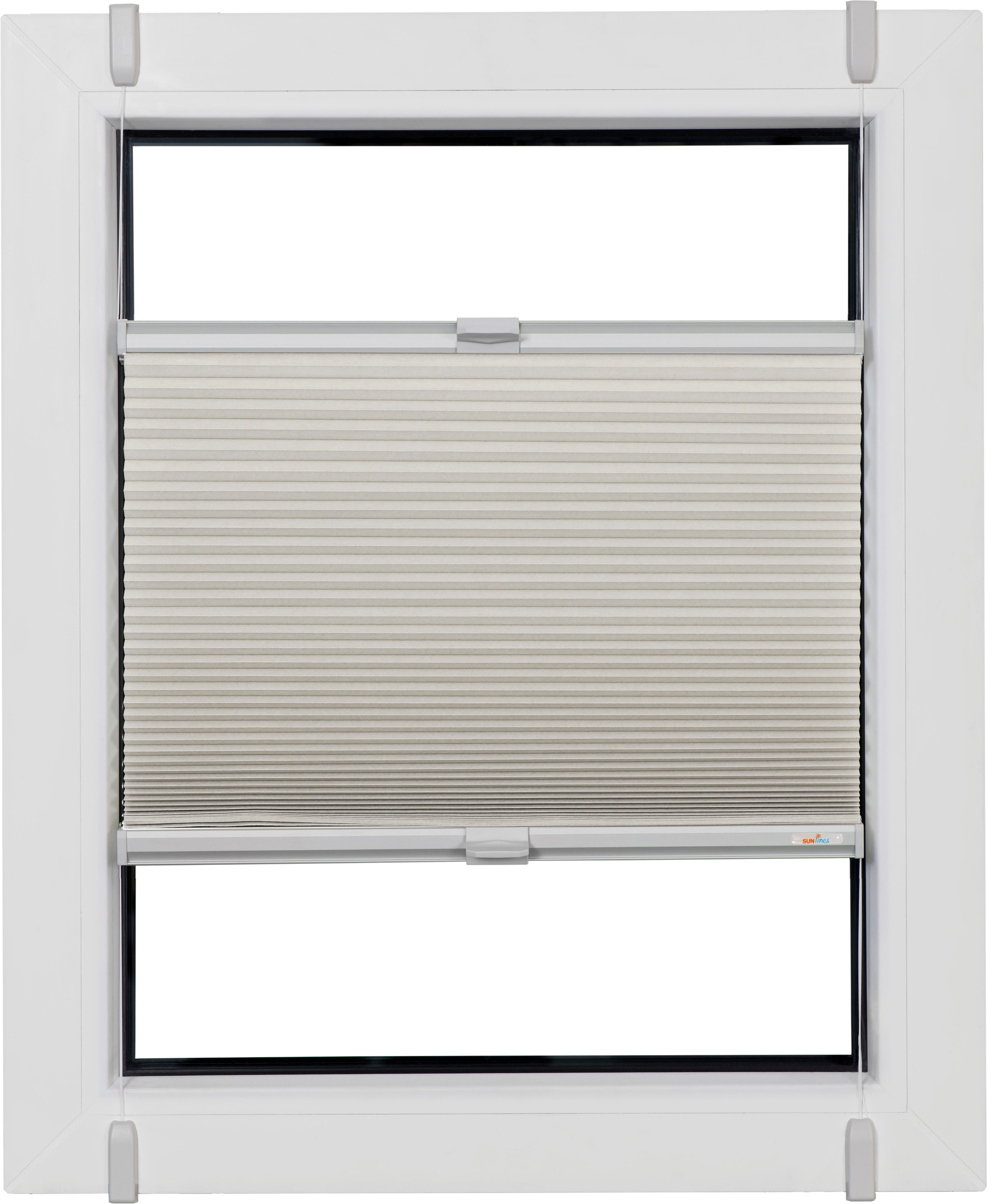 sunlines Wabenplissee One Size Style Honeycomb TL, blickdicht, ohne Bohren, verspannt, Klemmfix, Zubehörfarbe grau, zum Klemmen