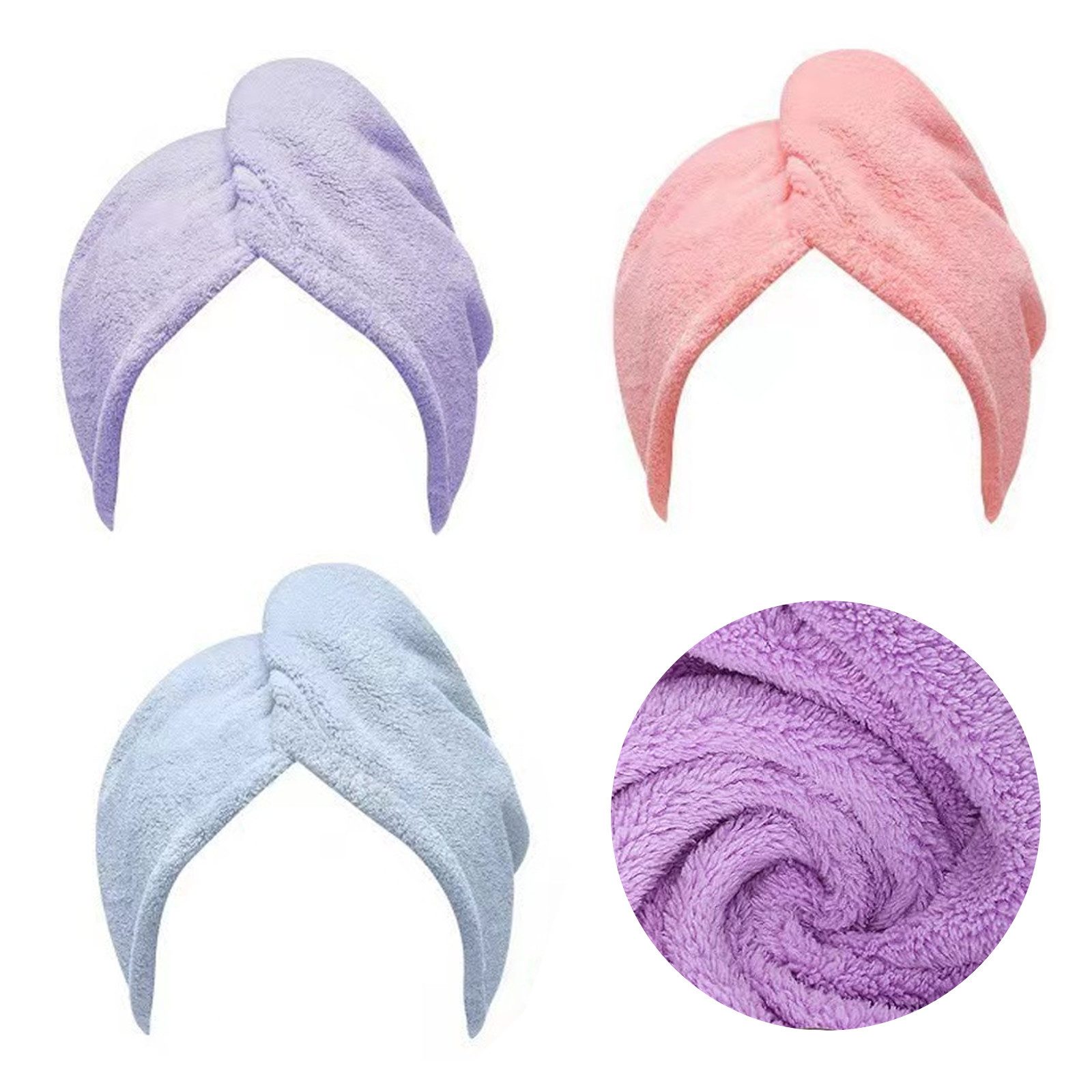 REDOM Turban-Handtuch 3er Set Damen Haarturban Handtuch, Mikrofaser (Reise günstig online kaufen