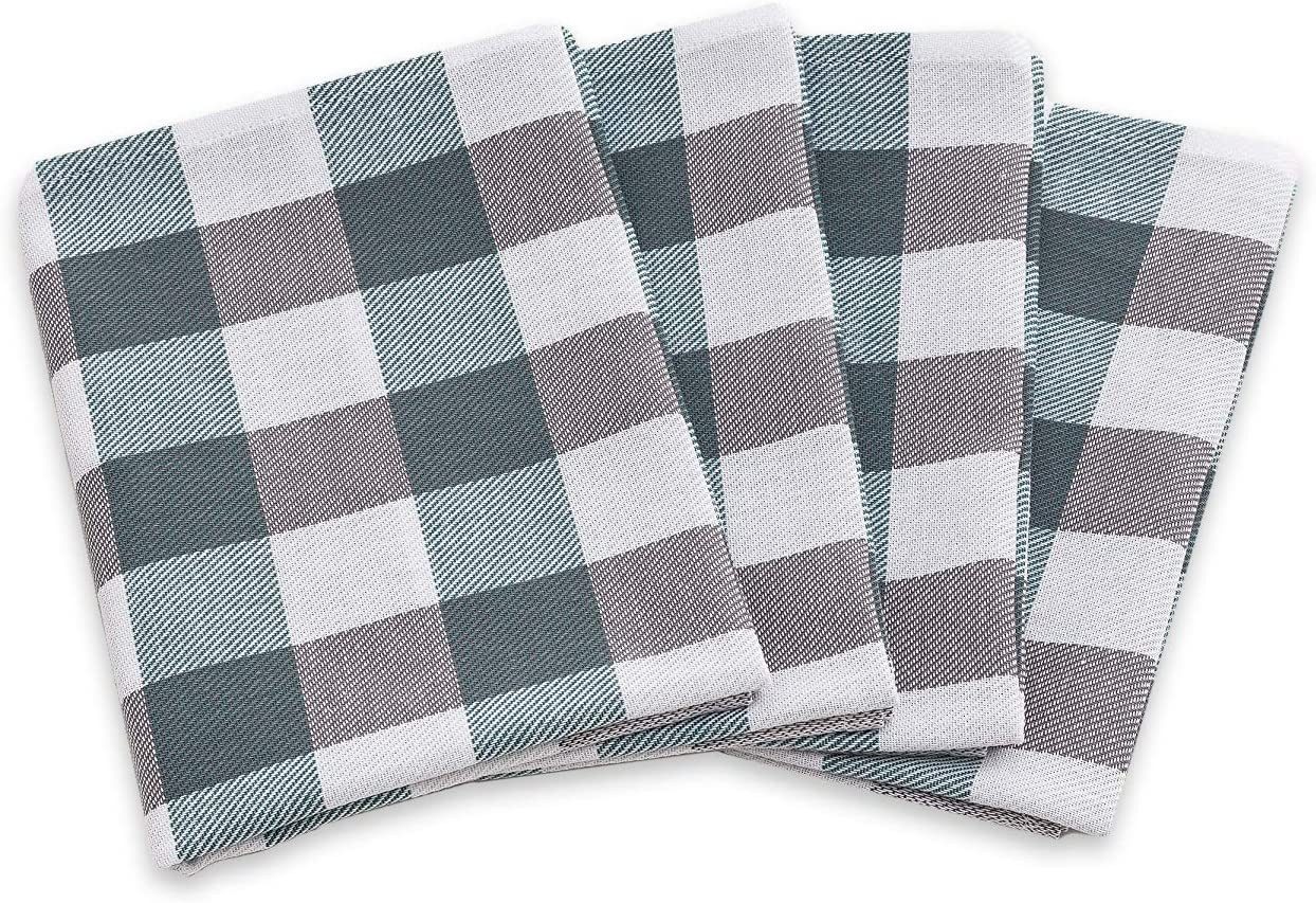 Zestri Geschirrtuch 4er-Set kariert aus 100% Baumwolle, (4 Stück), mit Aufhänger - Geschirrtücher für Küche - saugstark – Bild 2 von 5