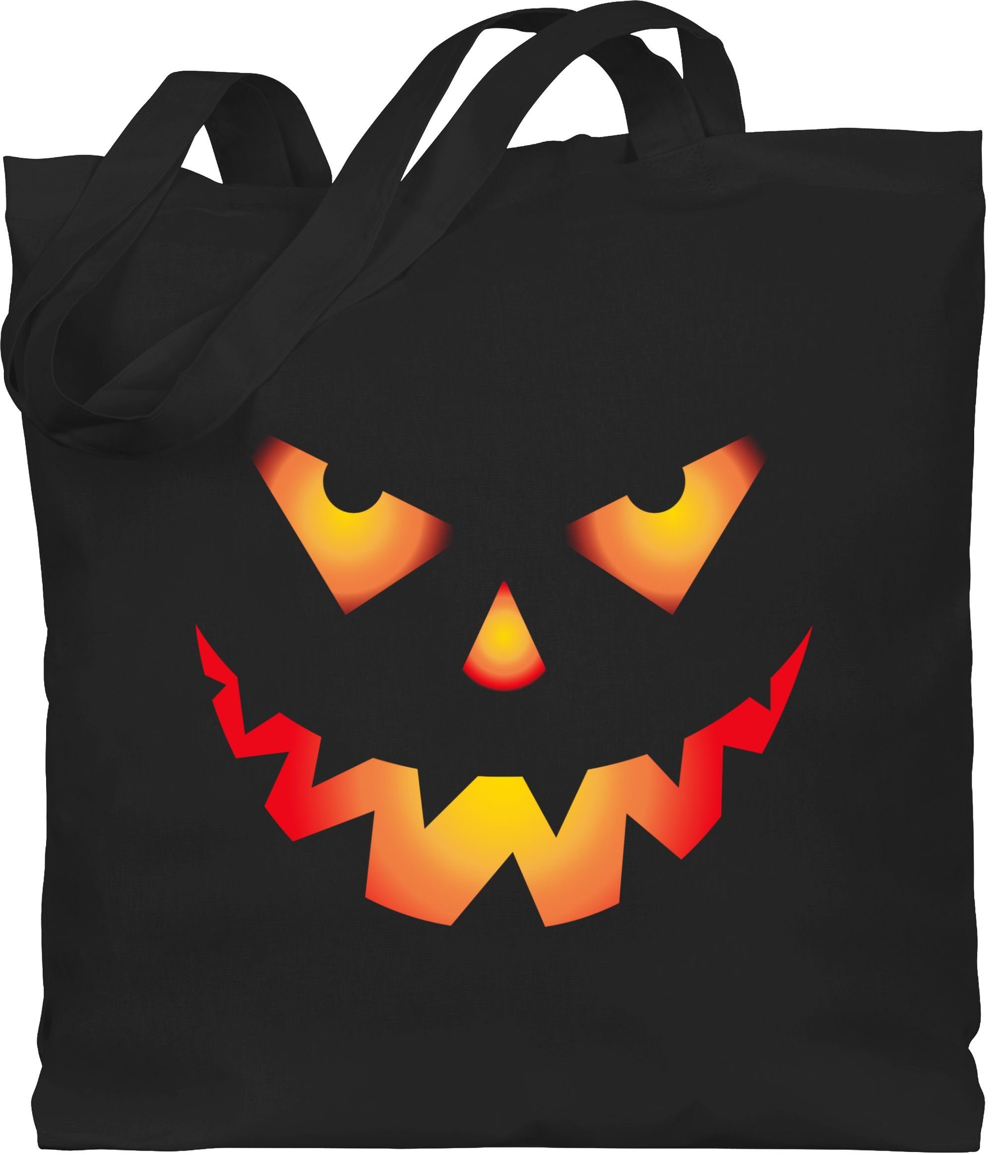 Shirtracer Umhängetasche Halloween Kürbis Gesicht Gruseliger Kürbisgesicht Gruselig Böse, Halloween Beutel 1 Schwarz