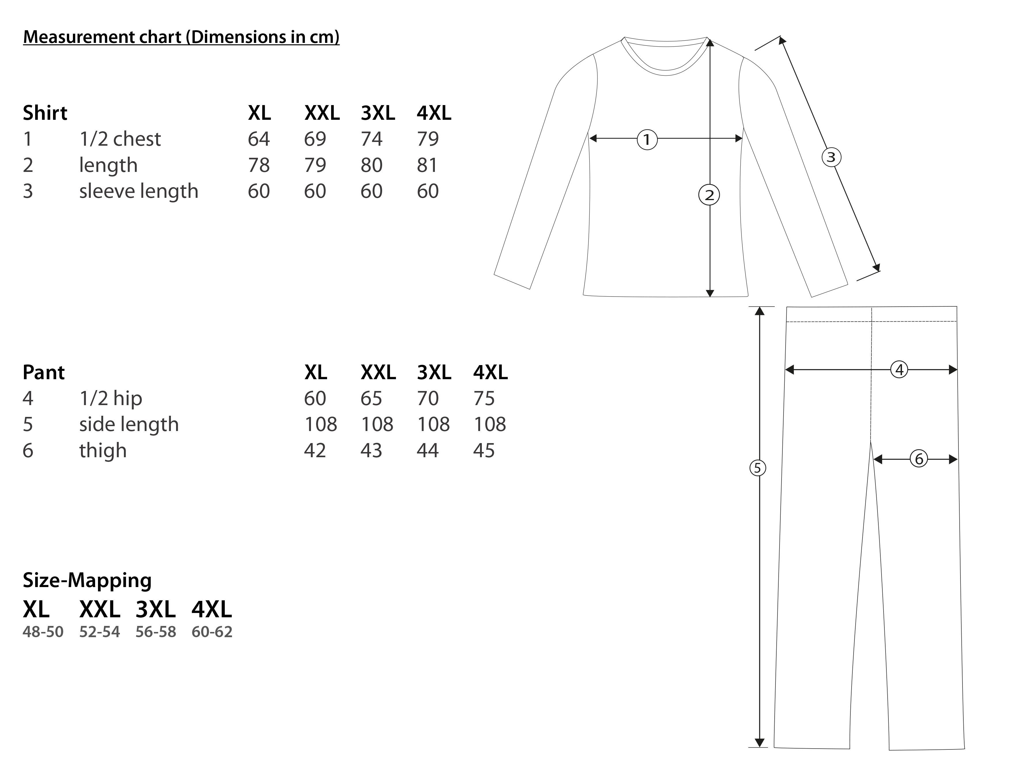 Moonline Pyjama Pyjama in großen Größen (Übergröße XL - 4XL) aus 100% Baumwolle