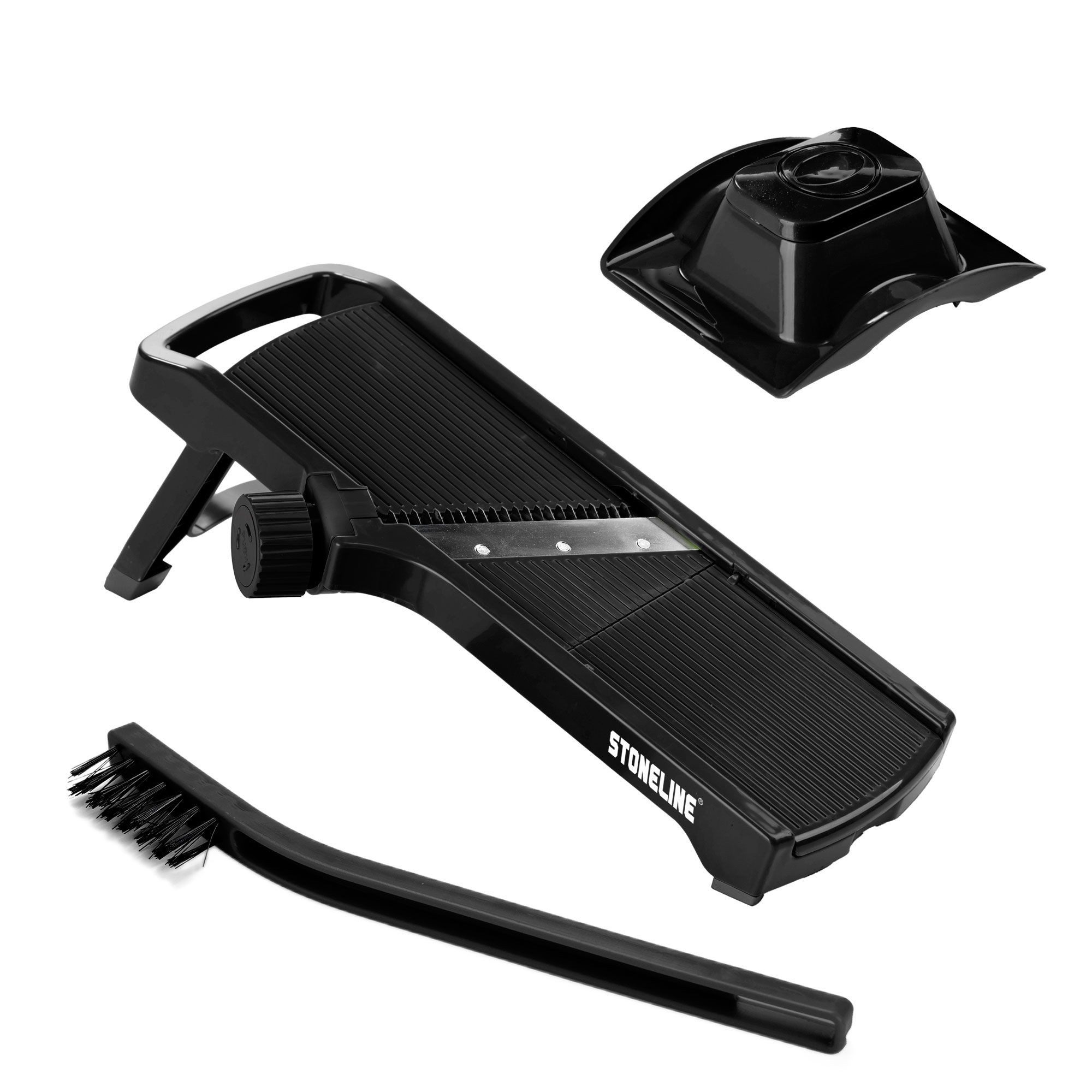 STONELINE Gemüsehobel Verstellbarer Gemüseschneider mit Reibe, Obst Gemüse Hobel, 6, 5 Schneidmöglichkeiten, Klimaneutrales Produkt, Designed in Germany