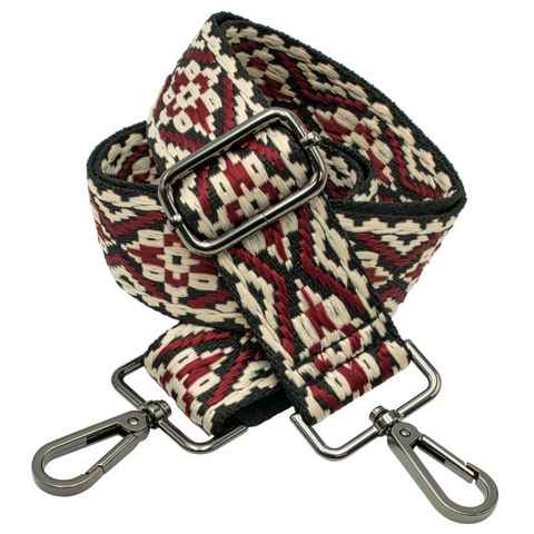 BENAVA Schulterriemen Taschengurt Rot Baumwolle Handgemacht