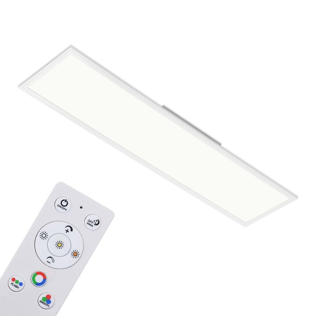Briloner Leuchten LED Deckenleuchte 7154-016, Dimmfunktion, LED fest integriert, 2700K - Extra-Warmweiß, Deckenlampe, 119,6x29,6x6,5cm, Weiß, 40W, Wohnzimmer, Schlafzimmer