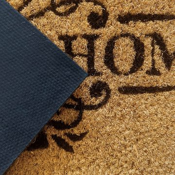 Fußmatte Kokos Fußabtreter für saubere Schuhe „sweet home“ schwarz braun, Carpetia, Rechteckig