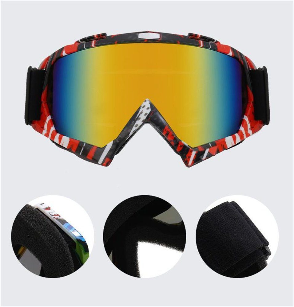 Skibrille winddichte Skibrille Outdoor-Sportarten Blau Rouemi Skibrille für Erwachsene, für