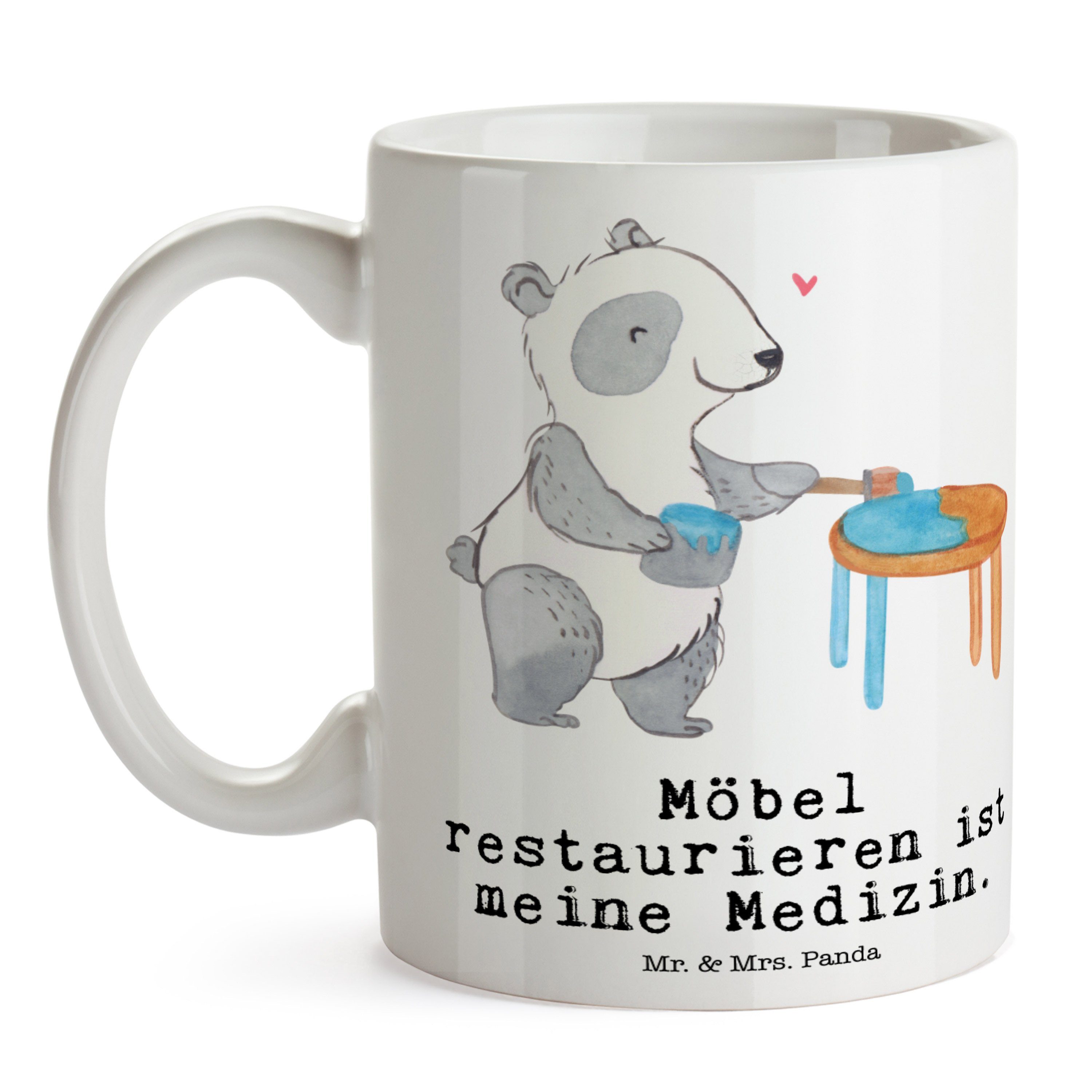 Keramik Tasse Geschenk, - Mrs. Sportler, Möbel Panda & restaurieren Medizin - Panda Weiß Mr. Restaur,