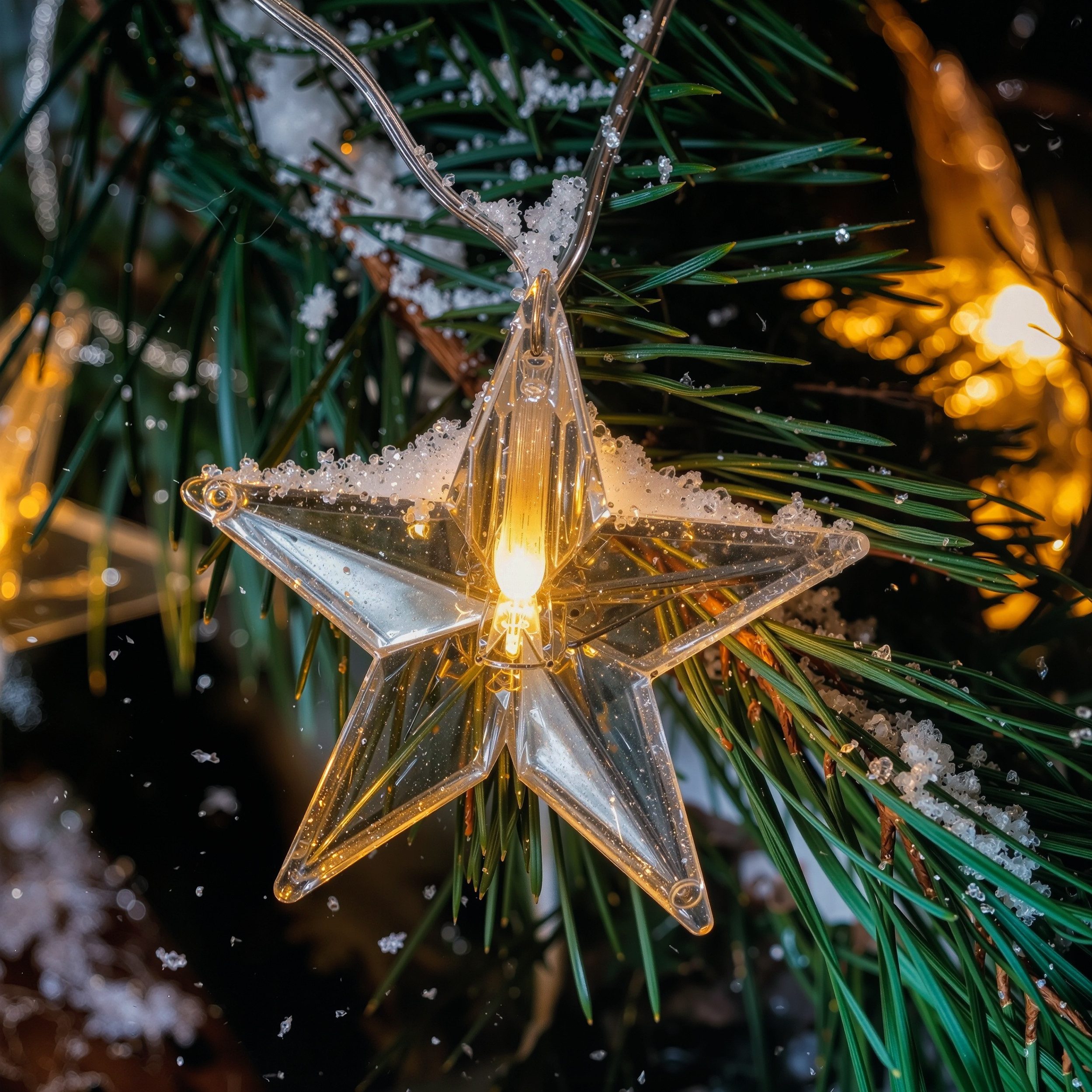 esotec LED-Lichterkette Solar LED-Kette, 30 Sternchen 2800K warmweiß Weihnachtsdeko 102578, Dauerlicht oder Blinklicht, 30 LED-Sterne D=6,5cm