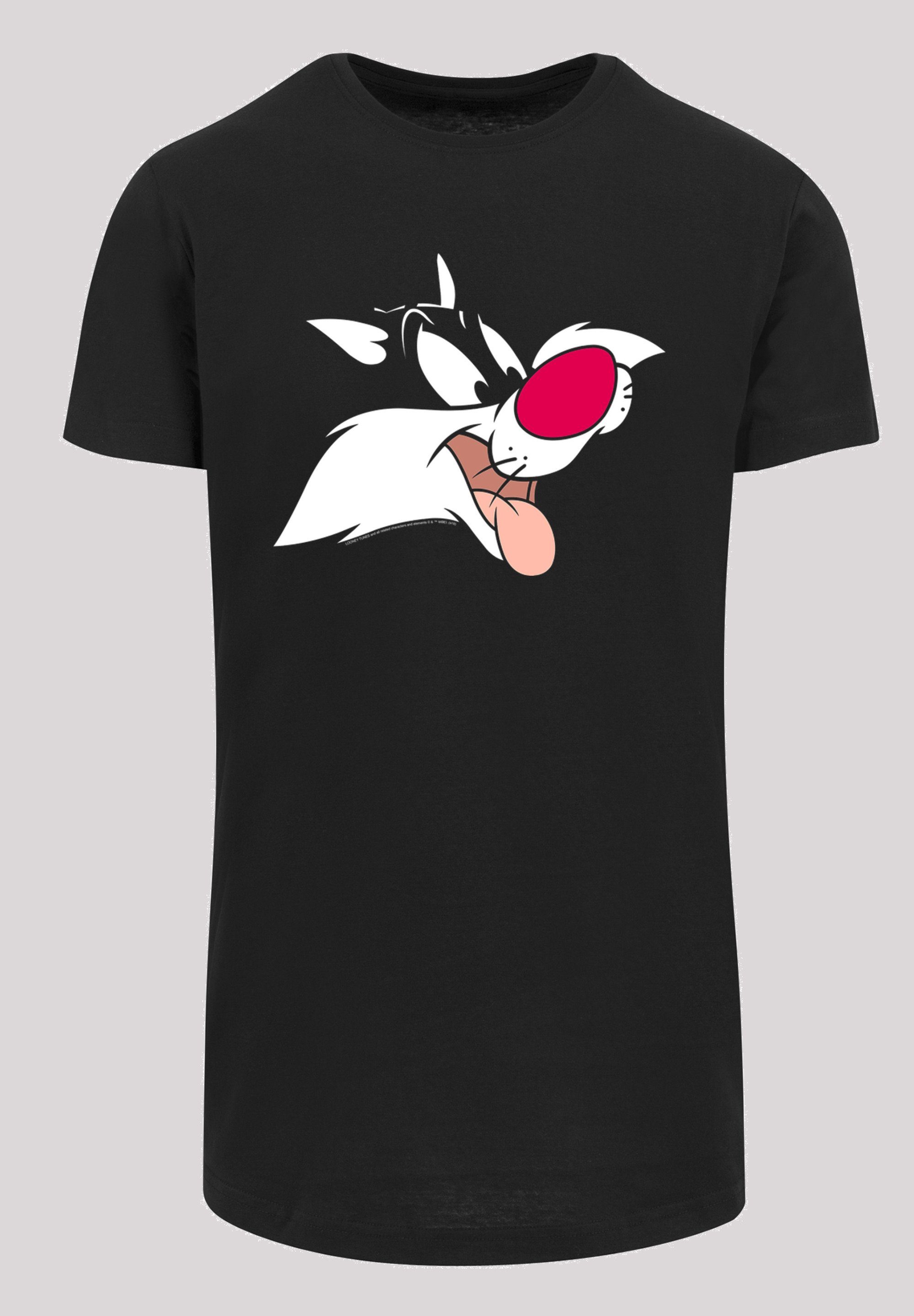 F4NT4STIC Kurzarmshirt Herren Looney Tunes Sylvester with Shaped Long Tee (1-tlg)