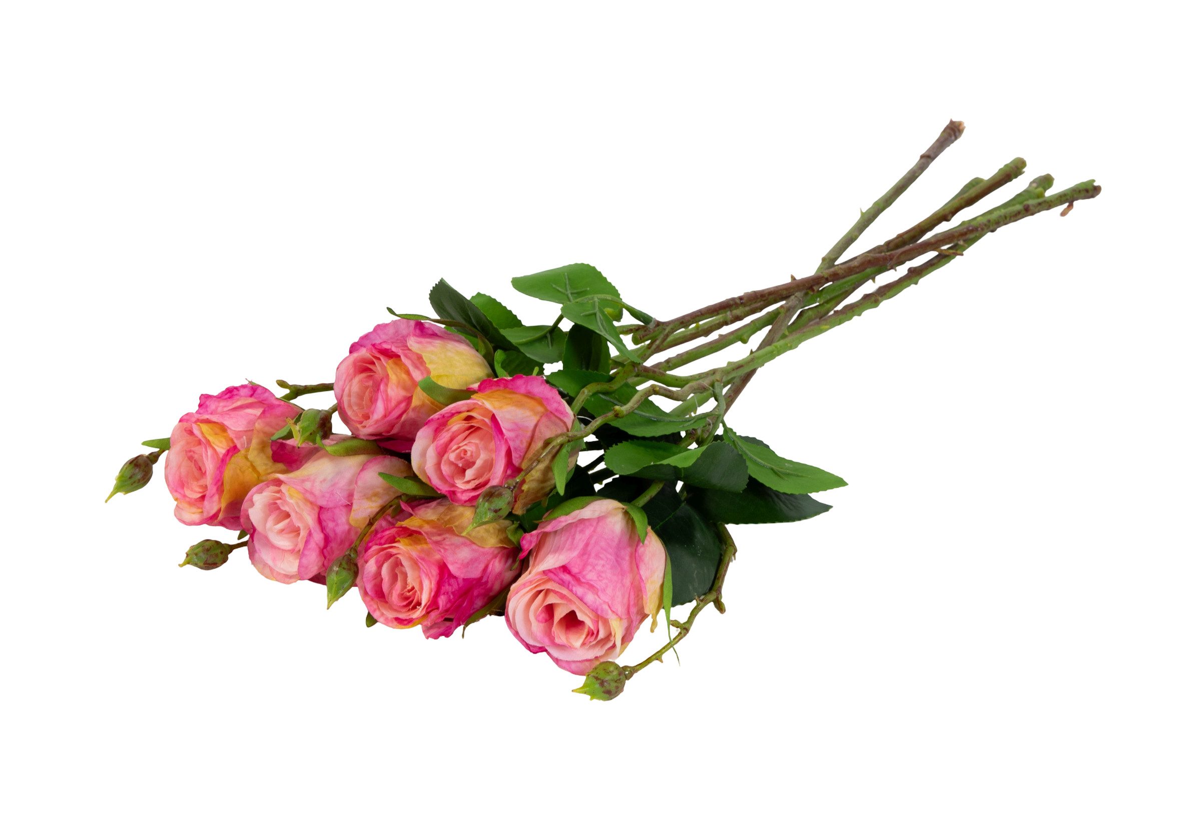 Kunstblume 6 Stück Französische Edelrose 45cm NN Kunstblumen künstliche Rose Rose, Seidenblumen Roß, Höhe 45.00 cm, Farbe: Rot, künstliche Blume, Deko-Blume