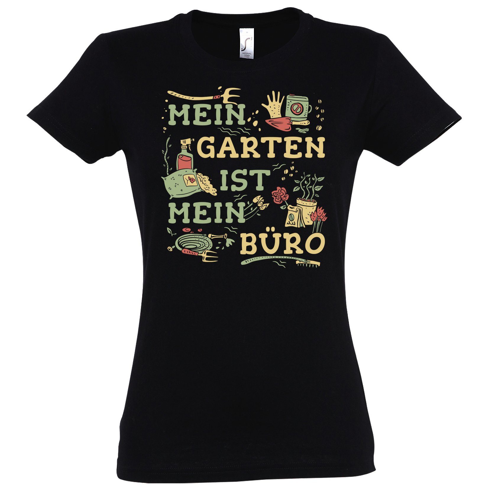 Youth Designz T-Shirt MEIN GARTEN IST MEIN BÜRO Damen Shirt im Fun-Look