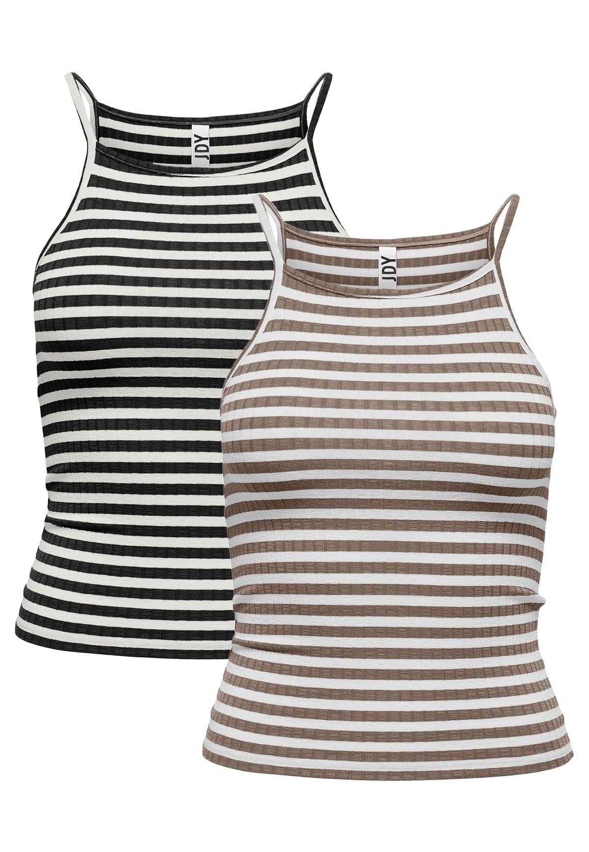 JACQUELINE de YONG Shirttop Gestreiftes Tank Top 2-er Stück Ärmelloses Set JDYFRANSISKA (1-tlg) 4025 in Schwarz-2