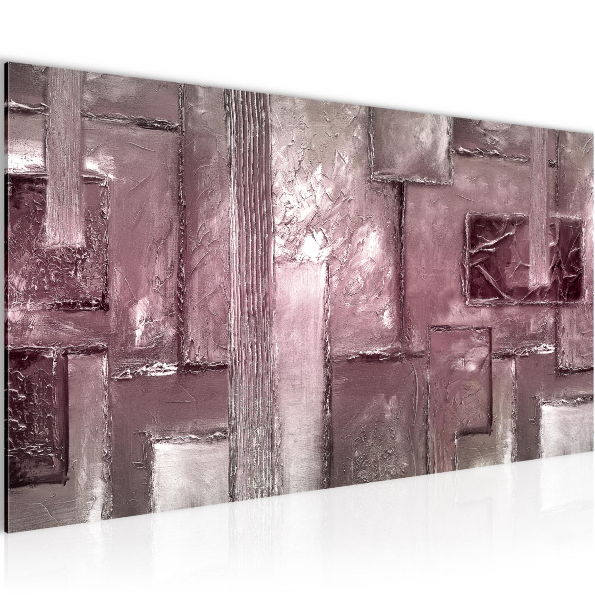 Runa Art Wandbild Abstrakt Modern Bild auf Vlies Leinwand Gemälde Lila Violett 018912c, 100L x 40B cm