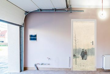 MuchoWow Türtapete Altes Paar in einem neu angelegten Park - Gemälde von Anton Mauve, Matt, bedruckt, (1 St), Fototapete für Tür, Türaufkleber, 75x205 cm