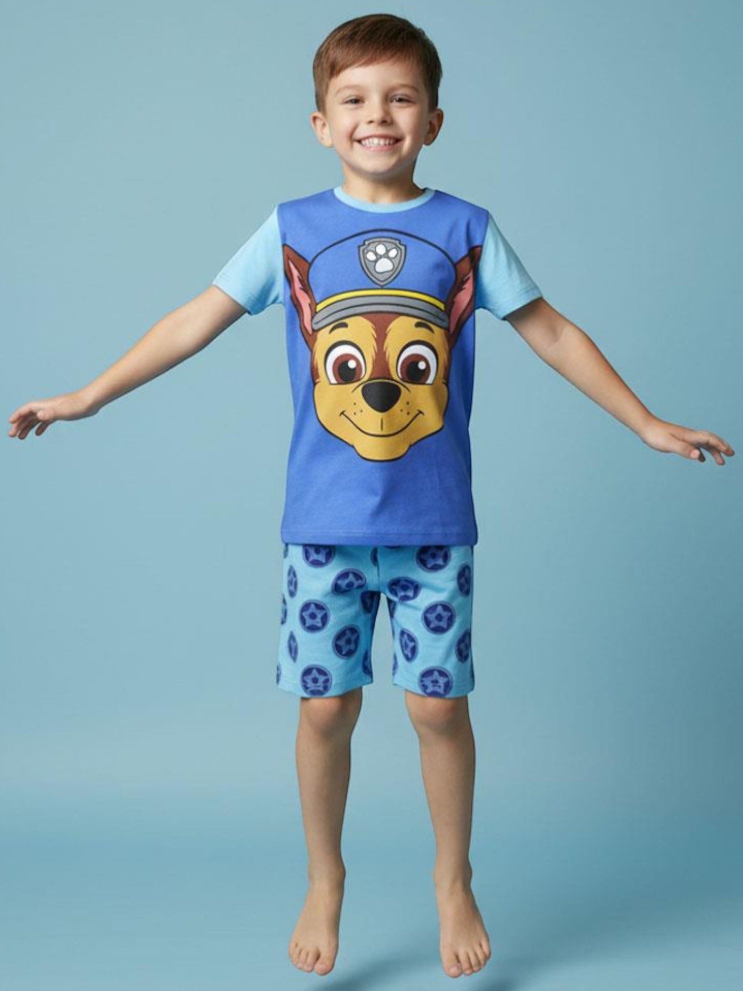 Cerdá Schlafanzug PAW Patrol - Chase (2 tlg) Jungen Pyjama Set kurz - Kinder Shorty Gr. 98-116 cm