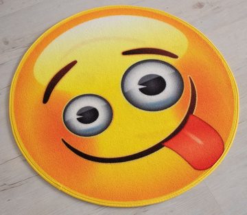 Teppich Smily - Emoji Grimassen-Gesicht Rund 67cm, Rockbites, Rund, Höhe: 3 mm