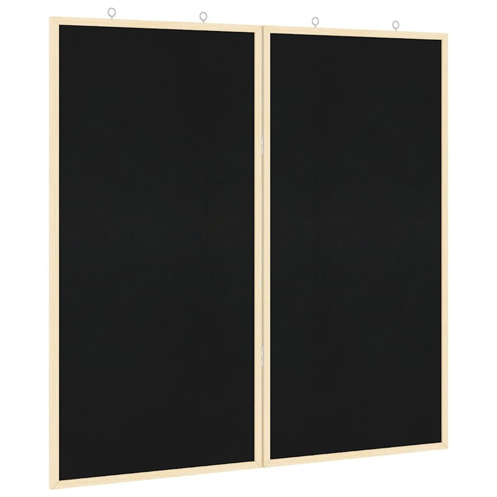 vidaXL Pinnwand Tafel Schwarz 80 x 1.4 x 80 cm Massivholz Kiefer, (1-tlg)
