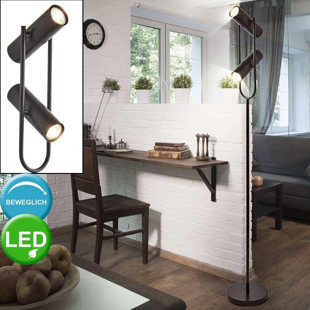 etc-shop LED Stehlampe, Leuchtmittel inklusive, Neutralweiß, Steh Stand Leuchte Decken Fluter Gäste Zimmer Strahler