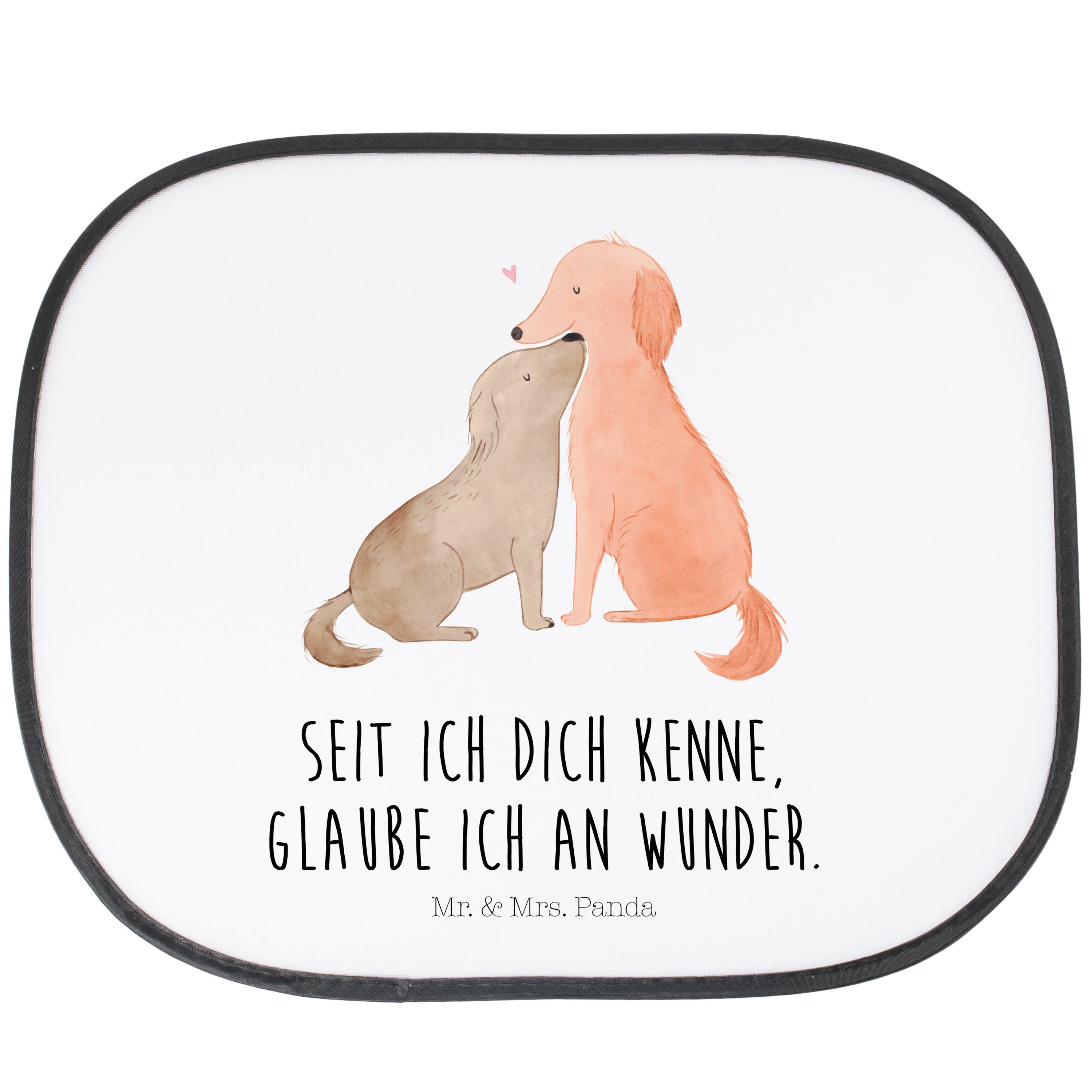 Sonnenschutz Hunde Liebe - Weiß - Geschenk, Sonne, verliebt, Herz, Hundebesitzer, Mr. & Mrs. Panda, Seidenmatt