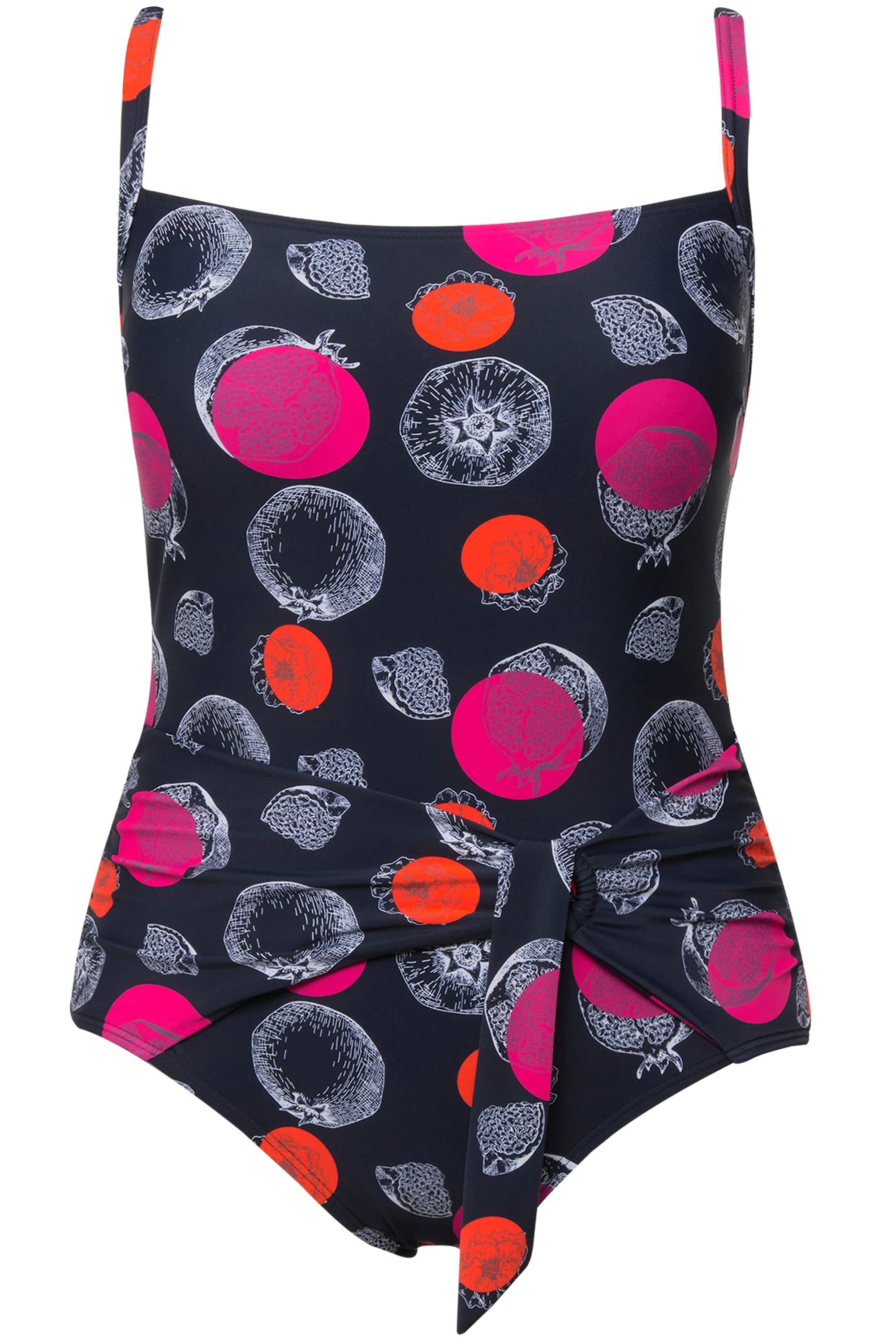 Ulla Popken Badeanzug Badeanzug Granatapfel-Punkte Softcups günstig online kaufen