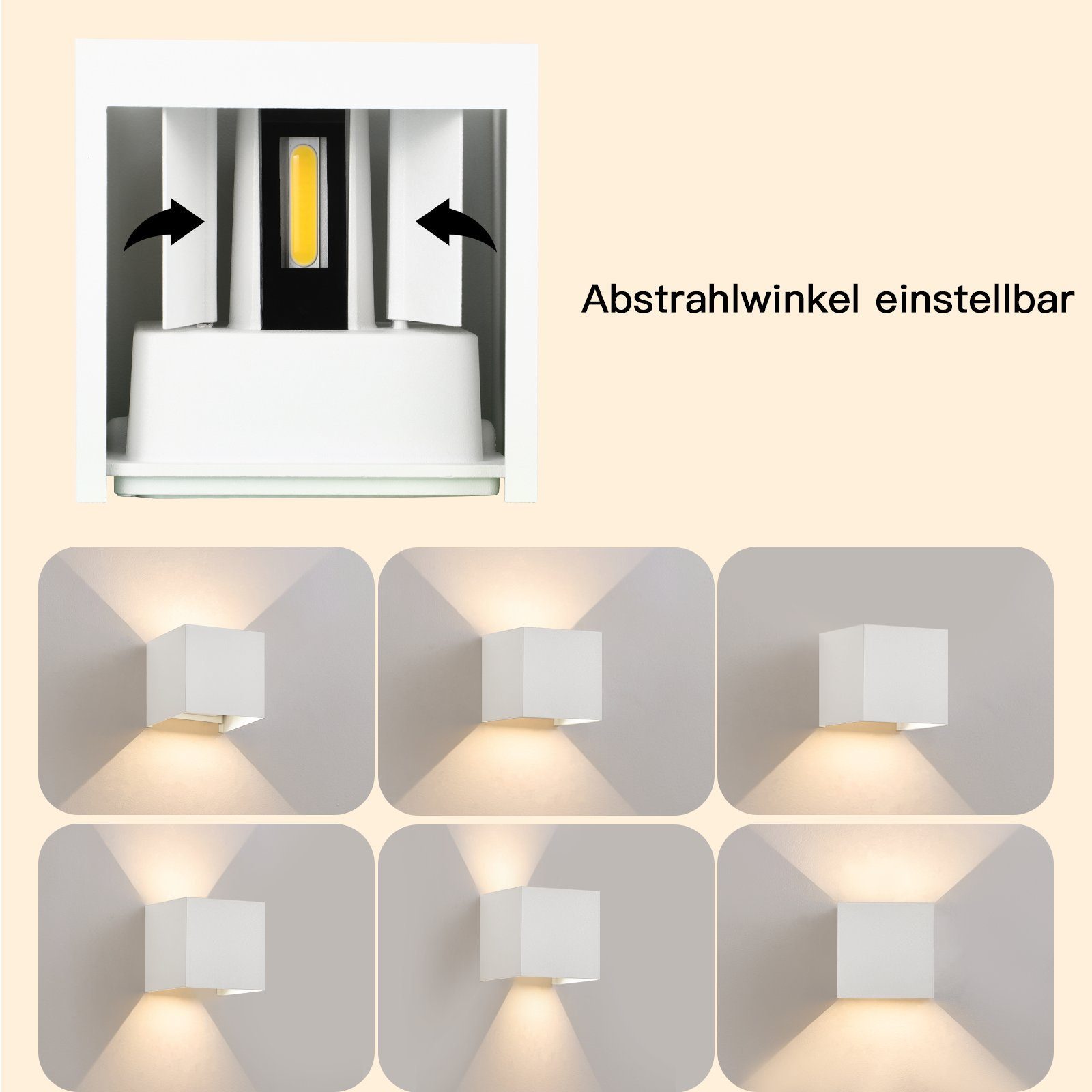 ZMH LED Wandleuchte LED Außenwandleuchten Wandstrahler 5W Warmweiß Treppenh günstig online kaufen