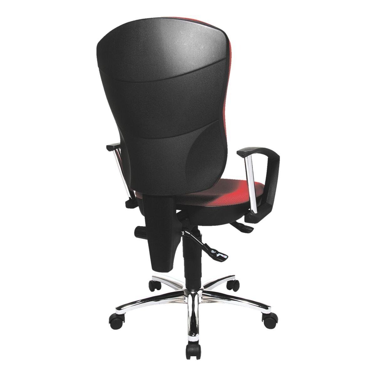 Muldensitz (ohne / TOPSTAR Beckenstütze mit Armlehnen) Point Lehne, Steel 80, Schreibtischstuhl konturgeformter rot