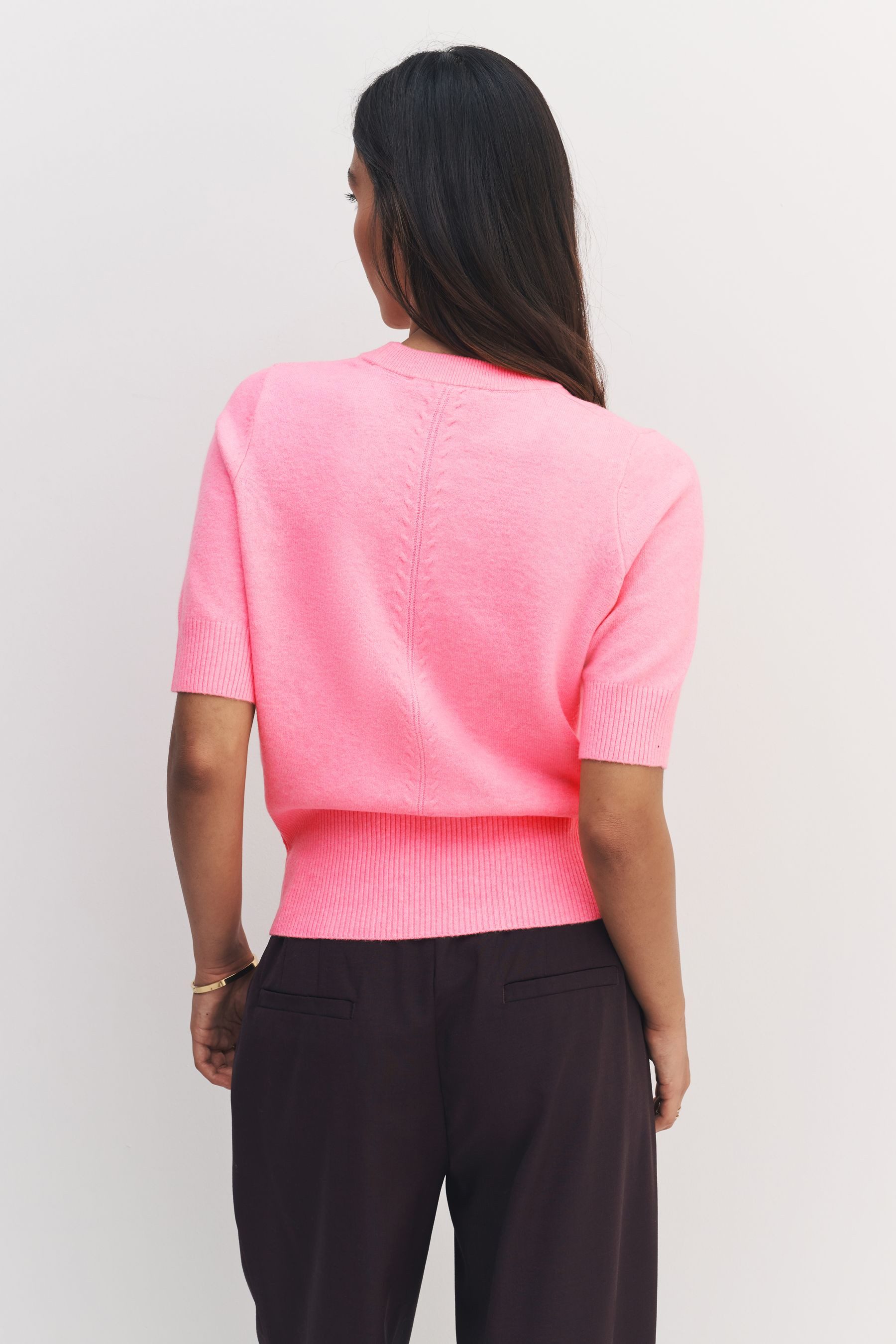 Next Strickpullover Kurzärmeliges, superweiches Stricktop, Kurzgröße (1-tlg günstig online kaufen