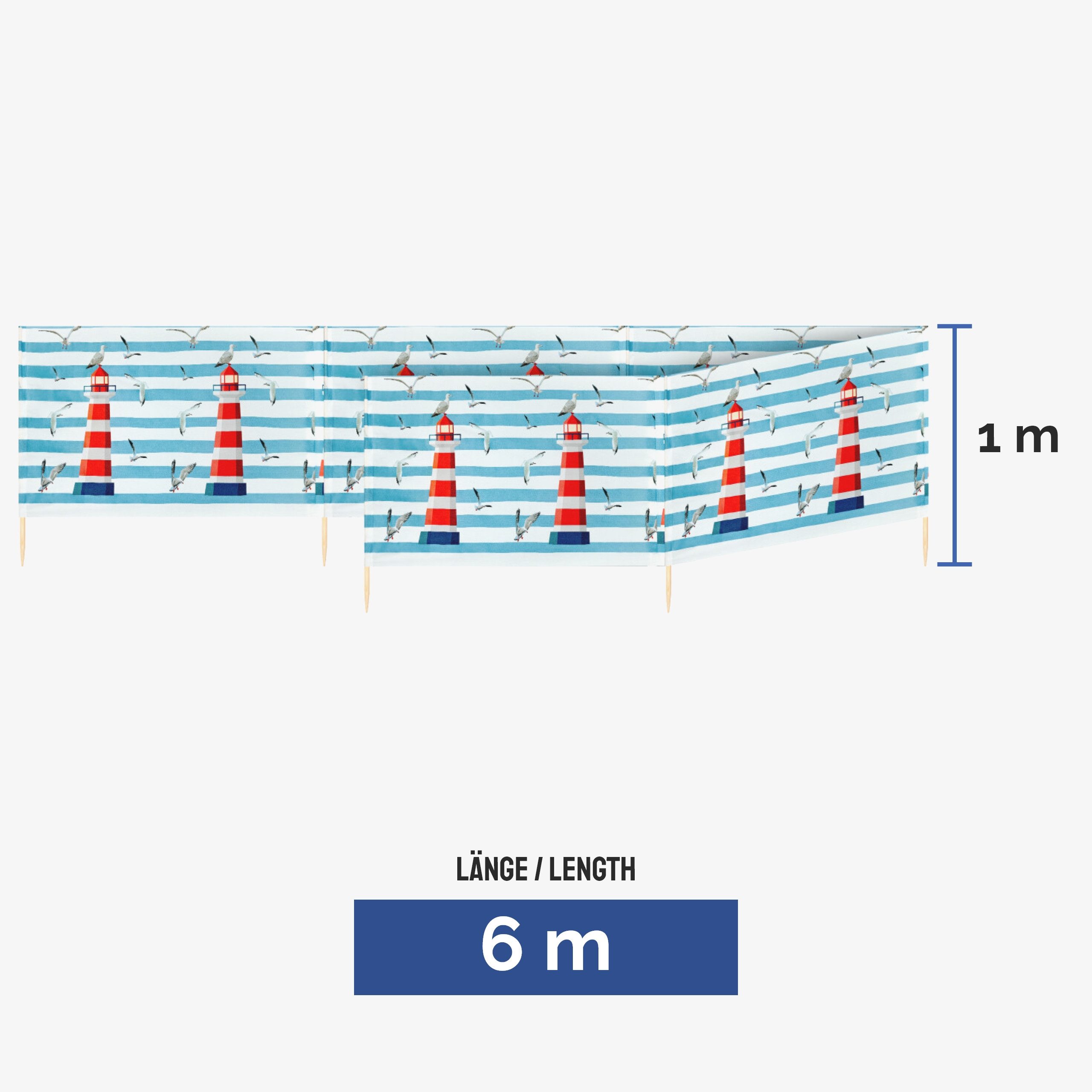 Ladeheid Windschutz Strand Sichtschutz 6m LAEX001 günstig online kaufen