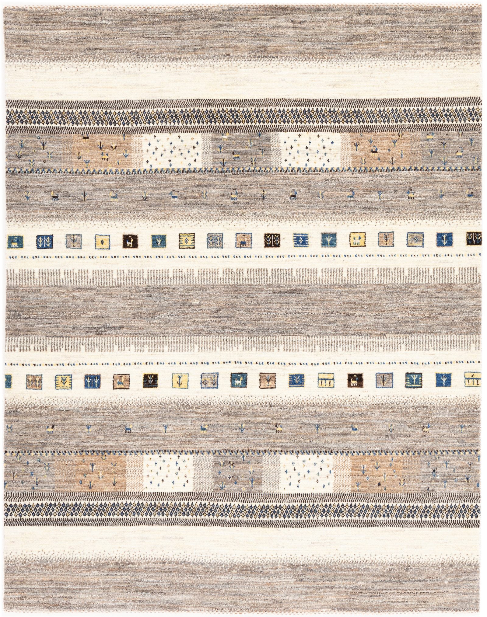 CABBEL Wollteppich Handgeknüpfter Perser Lori Wollteppich Beige Allover 155x197 cm, Rechteckig, Höhe: 20 mm, Handgeknüpftes Unikat aus 100% Wolle – langlebig und natürlich