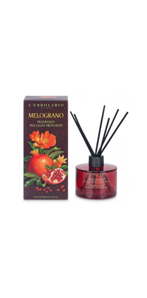 L´ERBOLARIO Raumduft Melograno 125 ml (2-St., 1 Flakon und Holzstäbchen), Melograno - Raumduft mit Holzstäbchen